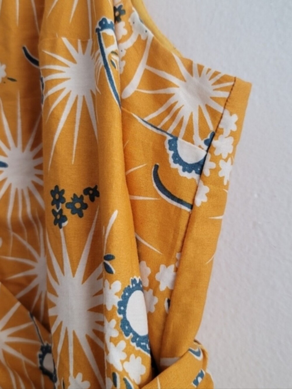 Modcloth Yellow Instant Energy Floral Sunglasses Faux Wrap Summer Dress - Picture 7 of 10